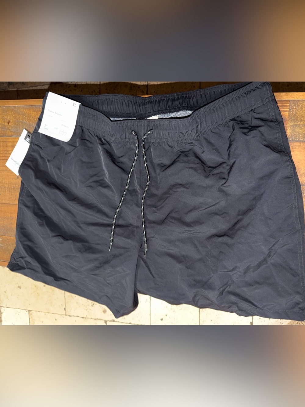 Men's Swim Shorts — Solid Dark Black